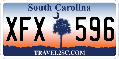 SC license plate XFX596