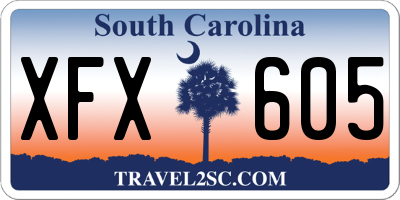 SC license plate XFX605