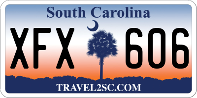 SC license plate XFX606