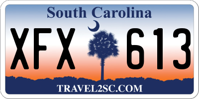 SC license plate XFX613