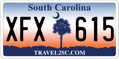 SC license plate XFX615