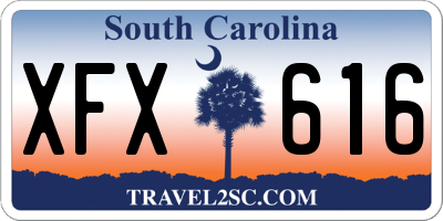 SC license plate XFX616