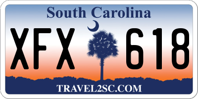 SC license plate XFX618