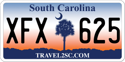 SC license plate XFX625
