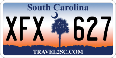 SC license plate XFX627