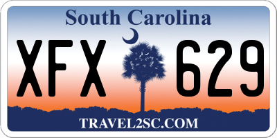 SC license plate XFX629