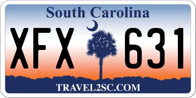 SC license plate XFX631