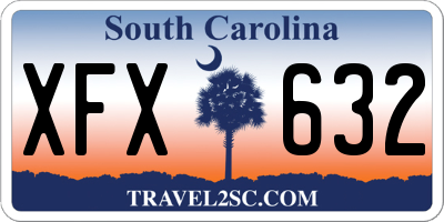 SC license plate XFX632