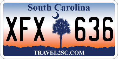 SC license plate XFX636