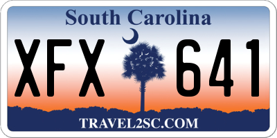 SC license plate XFX641
