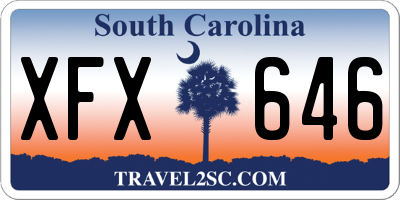 SC license plate XFX646