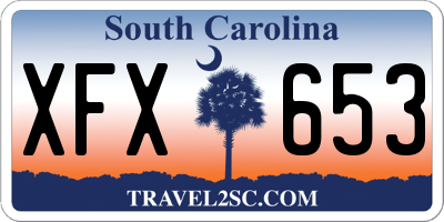 SC license plate XFX653
