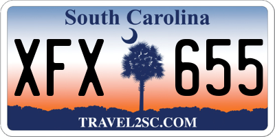 SC license plate XFX655