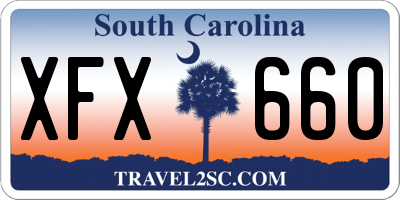 SC license plate XFX660