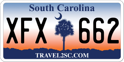 SC license plate XFX662