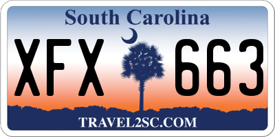 SC license plate XFX663