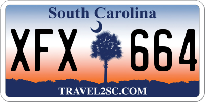 SC license plate XFX664