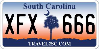 SC license plate XFX666