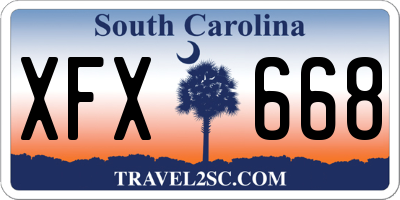SC license plate XFX668