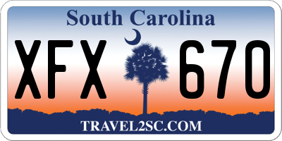 SC license plate XFX670