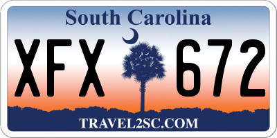 SC license plate XFX672