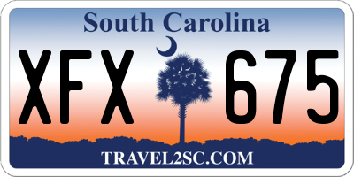 SC license plate XFX675