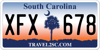 SC license plate XFX678