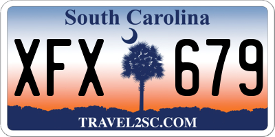SC license plate XFX679