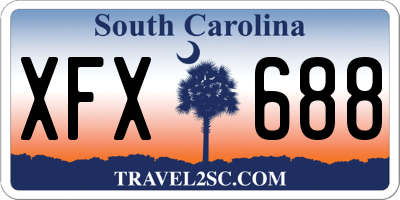 SC license plate XFX688