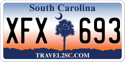 SC license plate XFX693