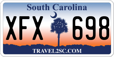 SC license plate XFX698