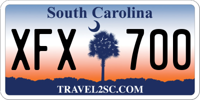SC license plate XFX700