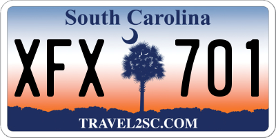 SC license plate XFX701