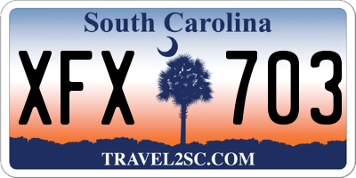 SC license plate XFX703