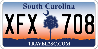 SC license plate XFX708