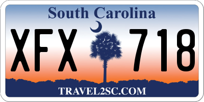 SC license plate XFX718