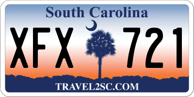 SC license plate XFX721