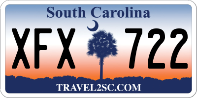 SC license plate XFX722
