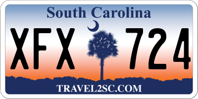SC license plate XFX724