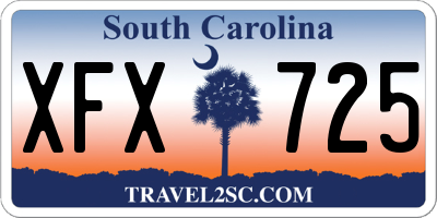 SC license plate XFX725