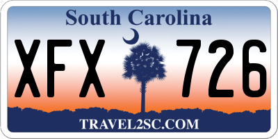SC license plate XFX726