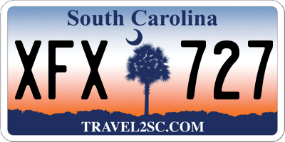 SC license plate XFX727