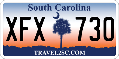 SC license plate XFX730