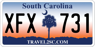 SC license plate XFX731