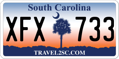 SC license plate XFX733