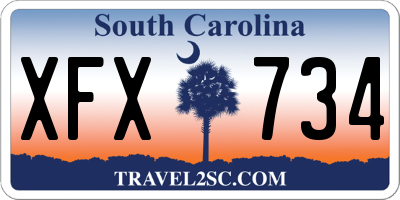 SC license plate XFX734