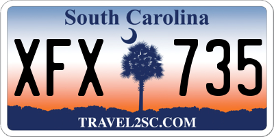 SC license plate XFX735