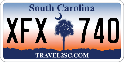 SC license plate XFX740