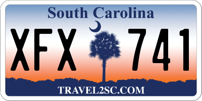 SC license plate XFX741