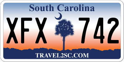 SC license plate XFX742